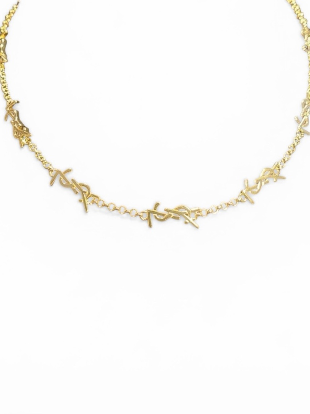 Yves Saint Laurent Gold YSL Cassandre Link Station Chain Necklace - Picture 4 of 9